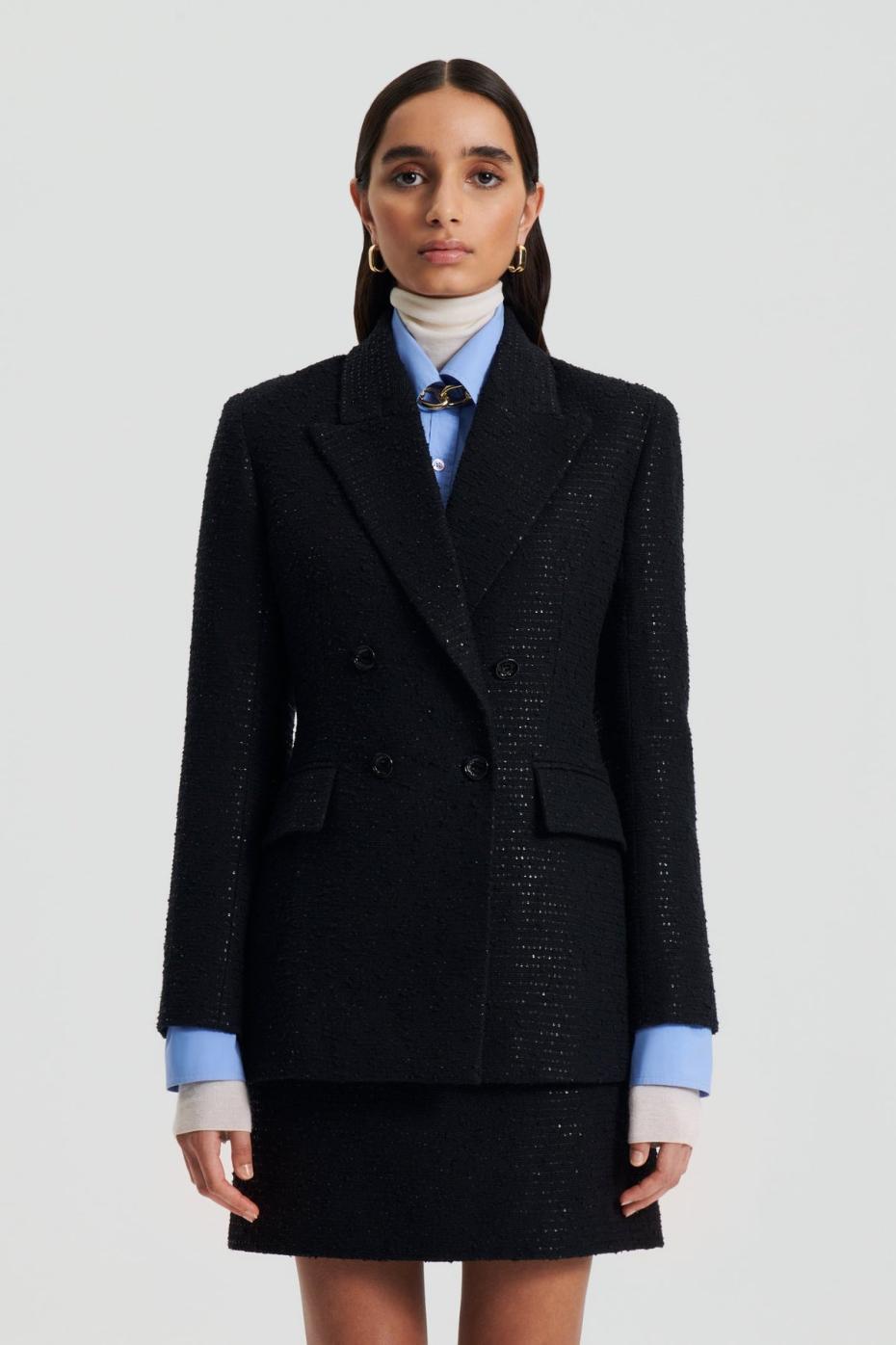 Jackets | Women Scanlan Theodore TAILORED SEQUIN JACKET Black