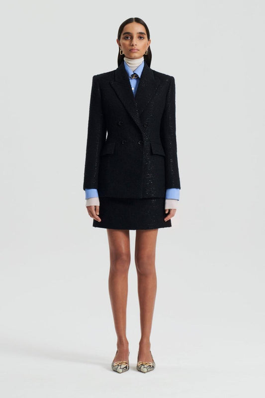 Jackets | Women Scanlan Theodore TAILORED SEQUIN JACKET Black