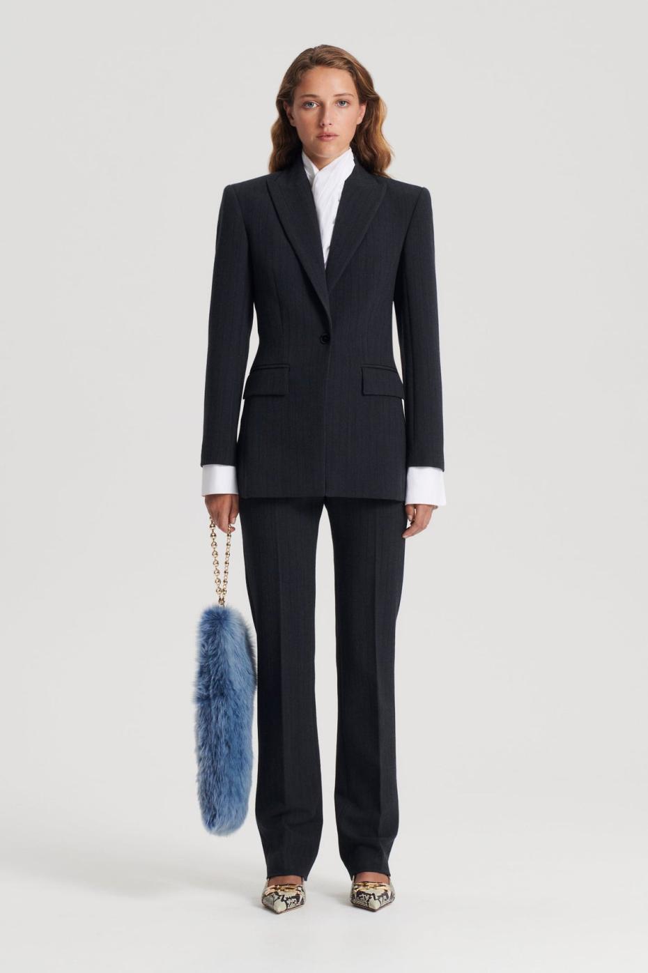 Jackets | Women Scanlan Theodore TAILORED STRIPE JACKET Charcoal