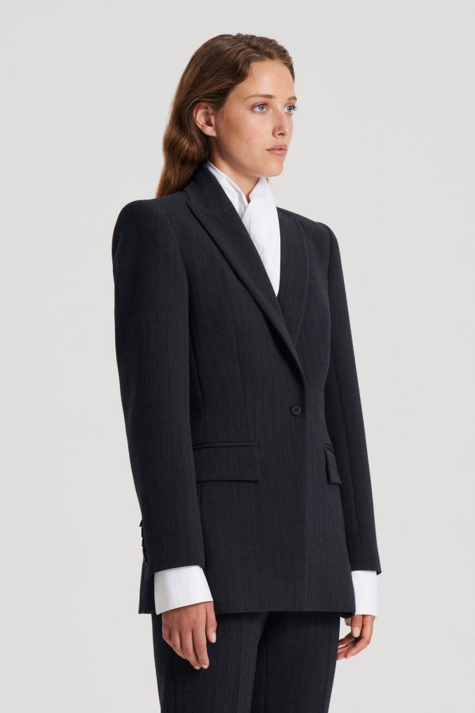 Jackets | Women Scanlan Theodore TAILORED STRIPE JACKET Charcoal