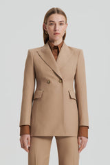 Jackets | Women Scanlan Theodore WOOL BARATHEA TWO BUTTON JACKET Camel