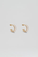 Jewelry | Women Scanlan Theodore BAGUETTE HOOP EARRINGS Light.gold.crystal