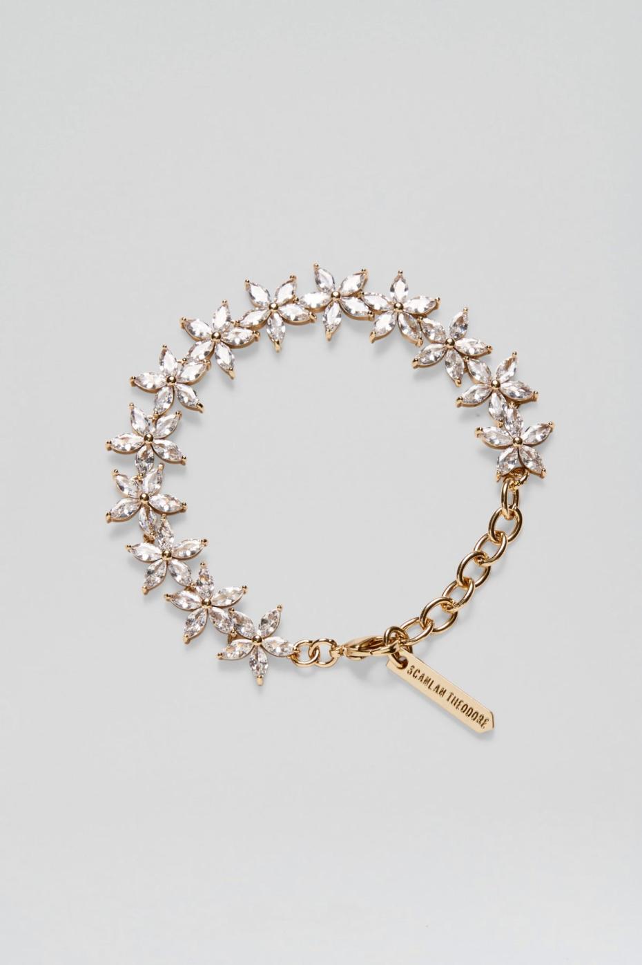 Jewelry | Women Scanlan Theodore CRYSTAL FLOWER BRACELET Light.gold.crystal