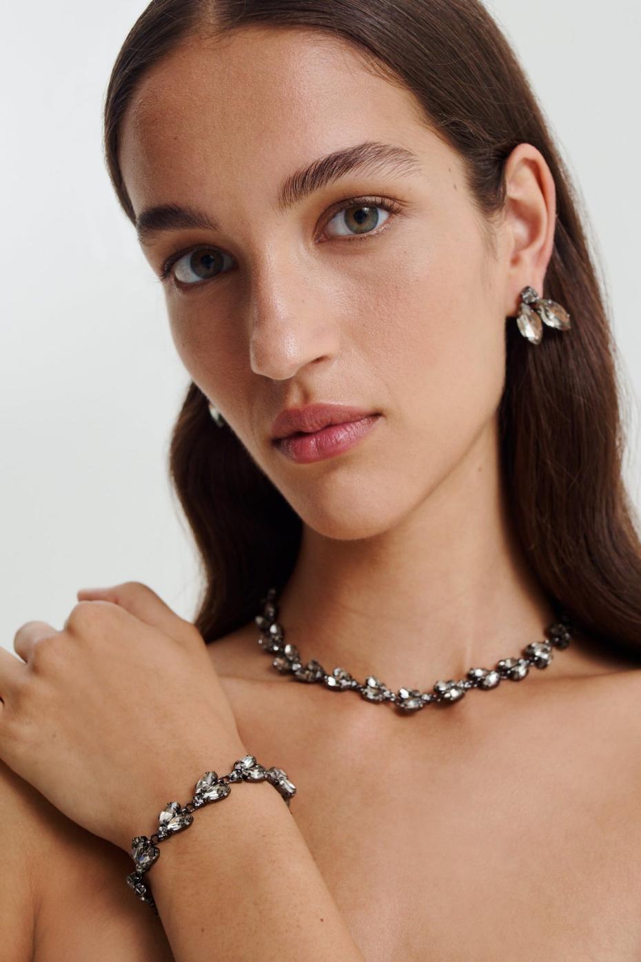 Jewelry | Women Scanlan Theodore CRYSTAL LEAF BRACELET Black.diamond