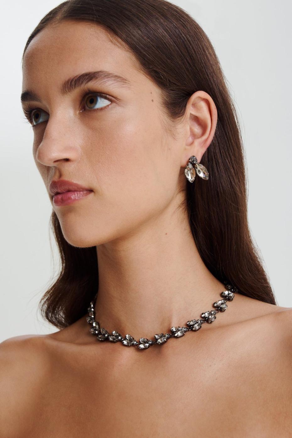 Jewelry | Women Scanlan Theodore CRYSTAL LEAF CHOKER Black.diamond