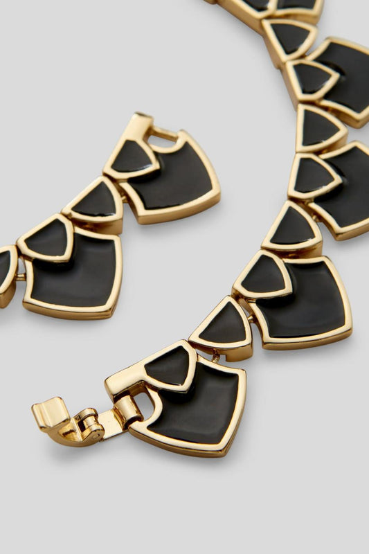 Jewelry | Women Scanlan Theodore ENAMEL TRIANGLE CHOKER Black