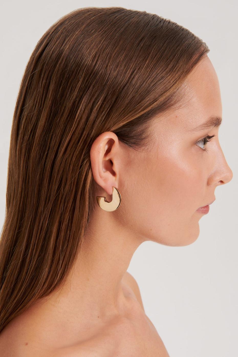 Jewelry | Women Scanlan Theodore FLAT HOOP EARRINGS Light.gold