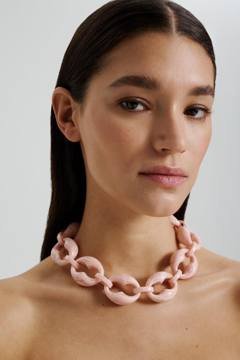 Jewelry | Women Scanlan Theodore ITALIAN RESIN CHUNKY CHOKER Chalk.pink