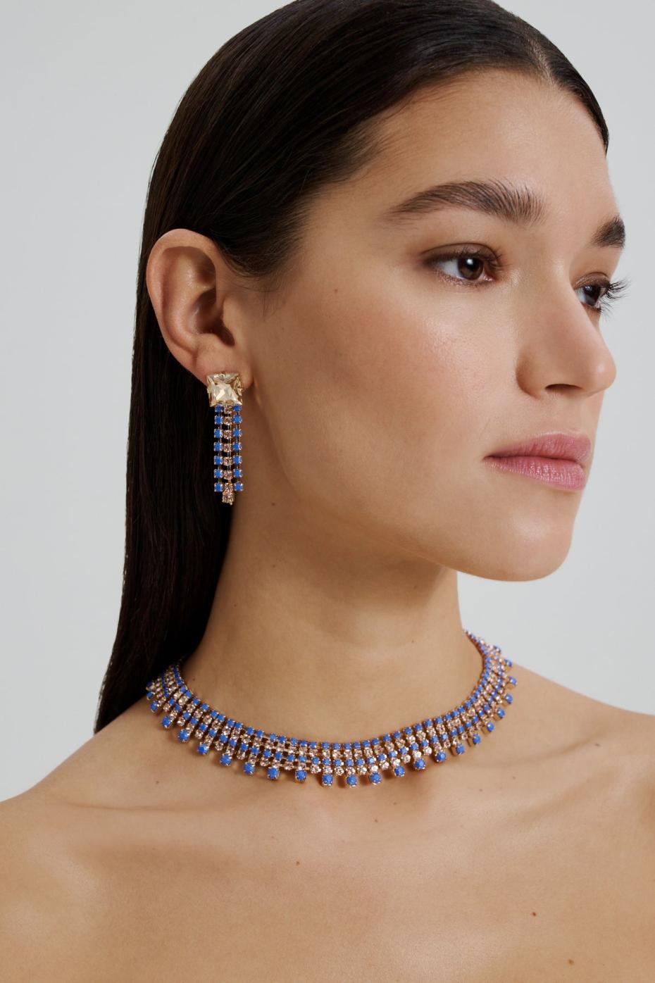 Jewelry | Women Scanlan Theodore OPAL STRASS FRINGE EARRINGS Cornflower