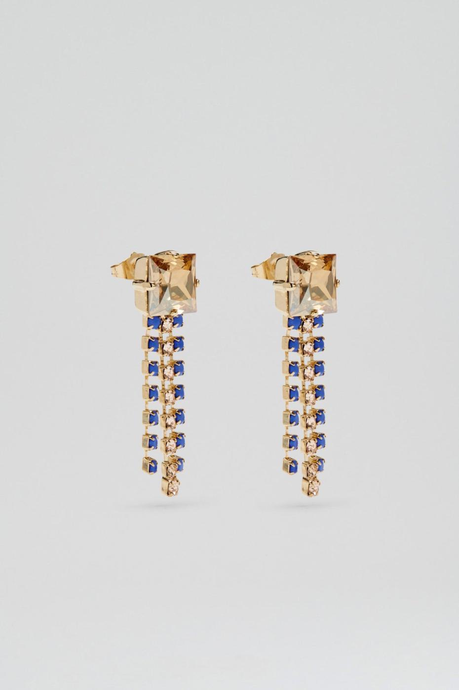 Jewelry | Women Scanlan Theodore OPAL STRASS FRINGE EARRINGS Cornflower