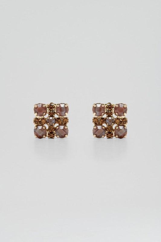 Jewelry | Women Scanlan Theodore OPAL STRASS STUDS Smoked.topaz