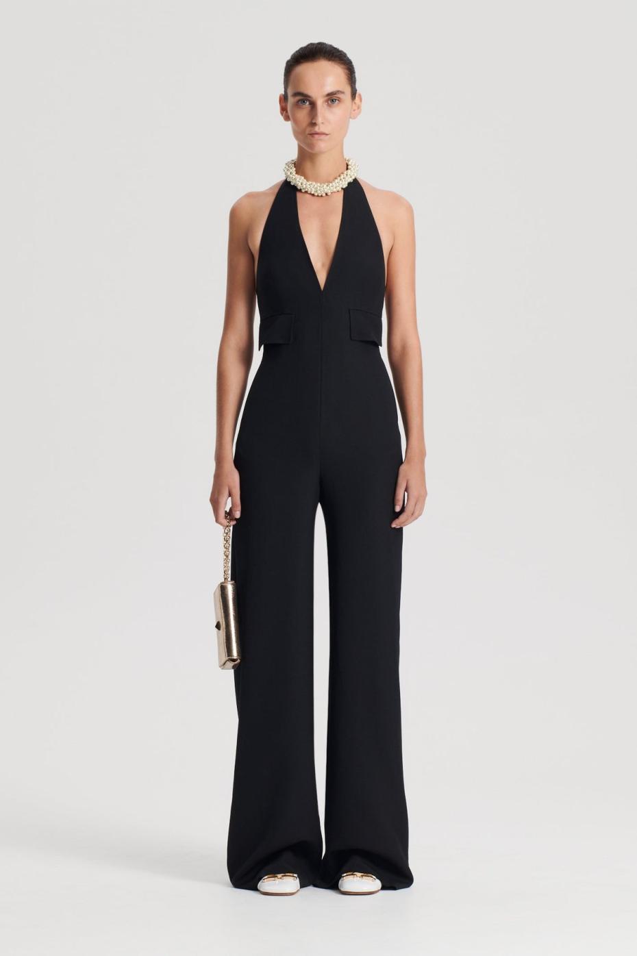 Jumpsuits | Women Scanlan Theodore WOOL BARATHEA JUMPSUIT Black