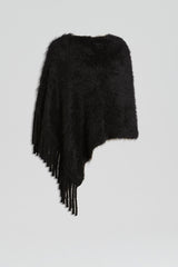 Knitwear | Women Scanlan Theodore BRUSHED FRINGED CAPE Black