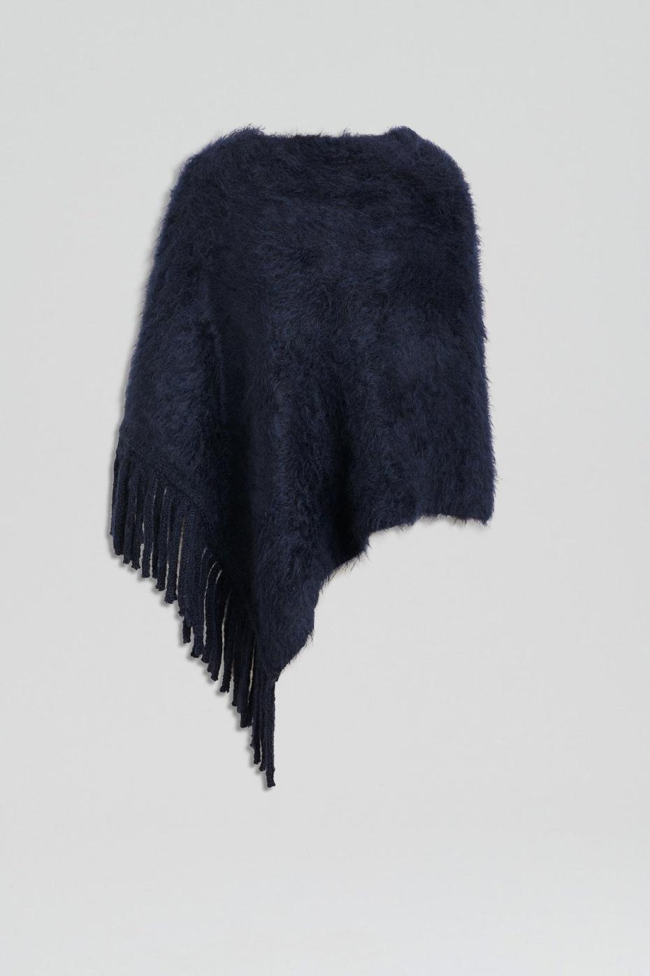 Knitwear | Women Scanlan Theodore BRUSHED FRINGED CAPE Navy