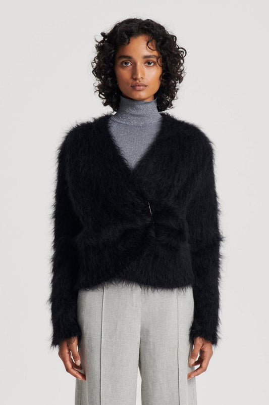 Knitwear | Women Scanlan Theodore BRUSHED MOHAIR WRAP CARDIGAN Black