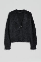 Knitwear | Women Scanlan Theodore BRUSHED MOHAIR WRAP CARDIGAN Black