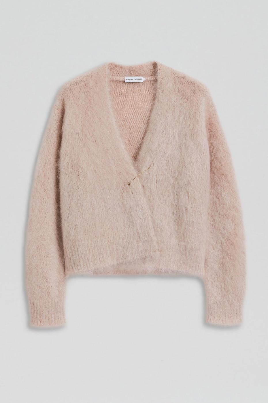 Knitwear | Women Scanlan Theodore BRUSHED MOHAIR WRAP CARDIGAN Mink
