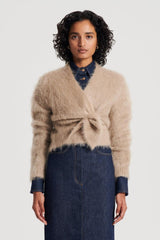 Knitwear | Women Scanlan Theodore BRUSHED MOHAIR WRAP CARDIGAN Nougat