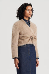 Knitwear | Women Scanlan Theodore BRUSHED MOHAIR WRAP CARDIGAN Nougat