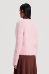 Knitwear | Women Scanlan Theodore BRUSHED MOHAIR WRAP CARDIGAN Pink