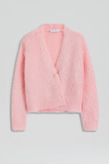 Knitwear | Women Scanlan Theodore BRUSHED MOHAIR WRAP CARDIGAN Pink