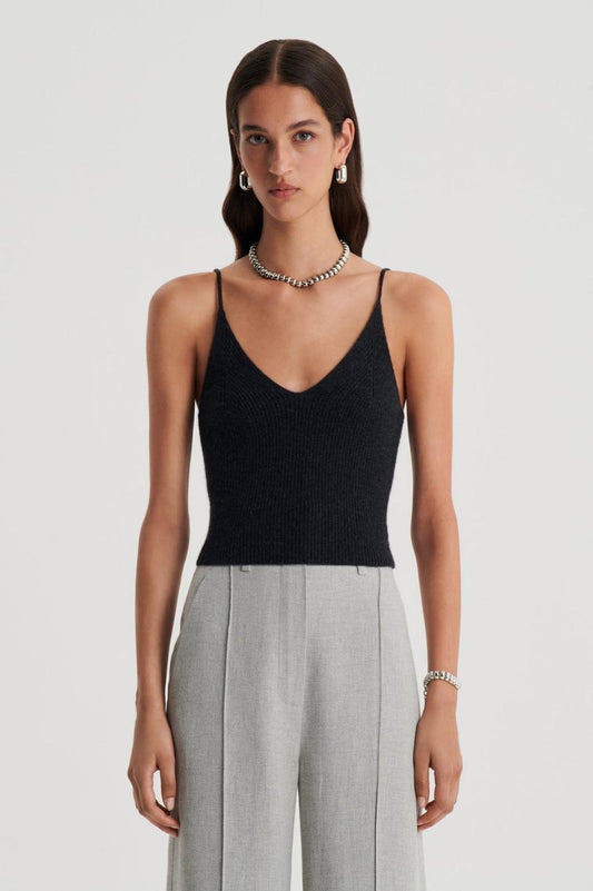 Knitwear | Women Scanlan Theodore CASHMERE CAMISOLE Charcoal