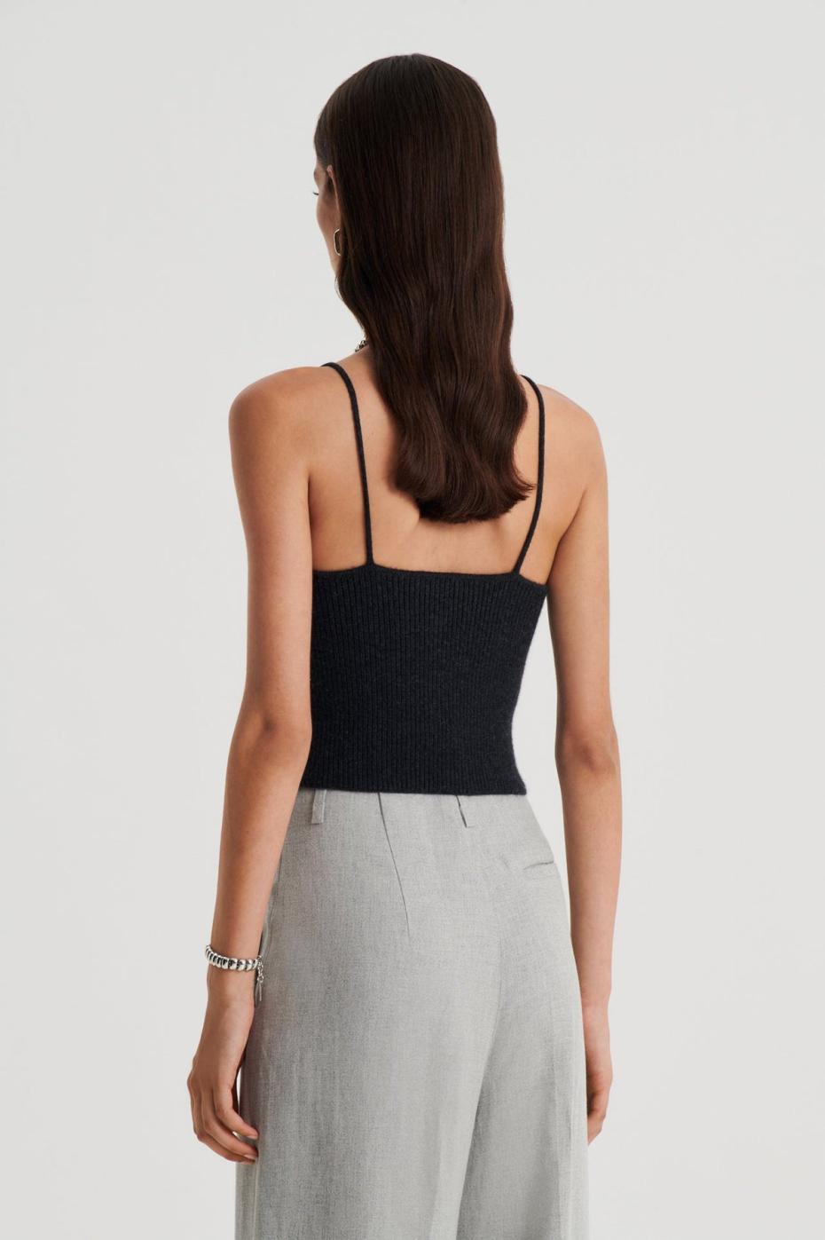 Knitwear | Women Scanlan Theodore CASHMERE CAMISOLE Charcoal