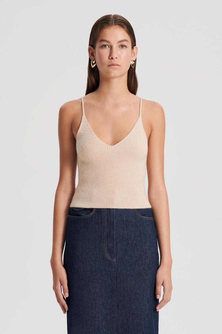 Knitwear | Women Scanlan Theodore CASHMERE CAMISOLE Oat