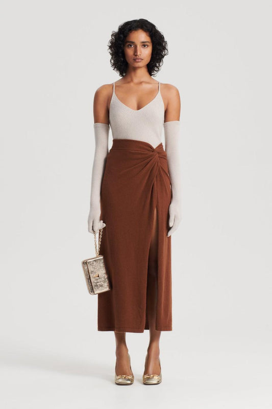 Knitwear | Women Scanlan Theodore CASHMERE SARONG SKIRT Spice