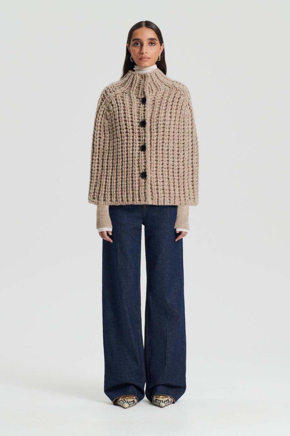 Knitwear | Women Scanlan Theodore HANDKNIT CAPE Taupe