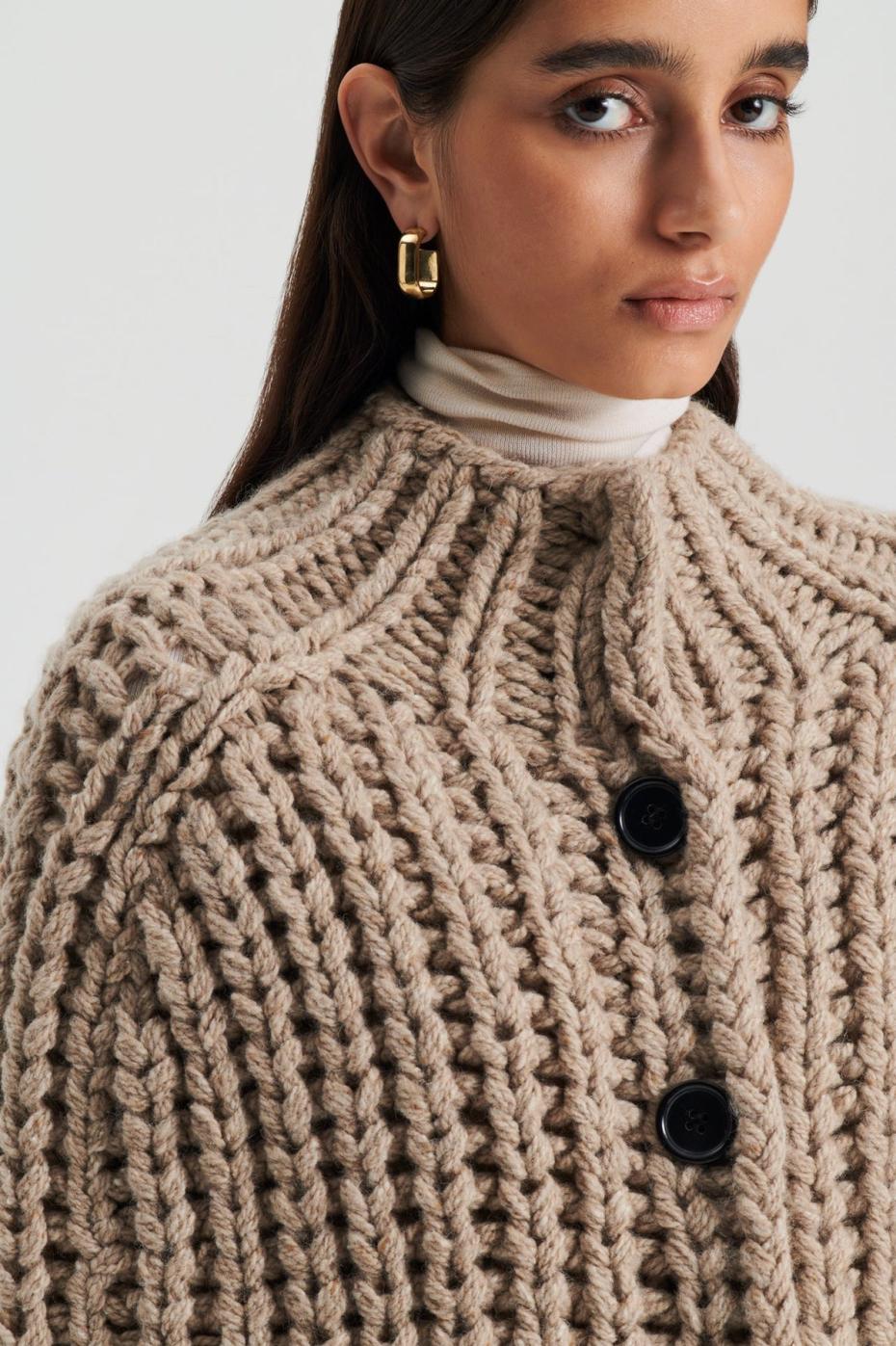 Knitwear | Women Scanlan Theodore HANDKNIT CAPE Taupe
