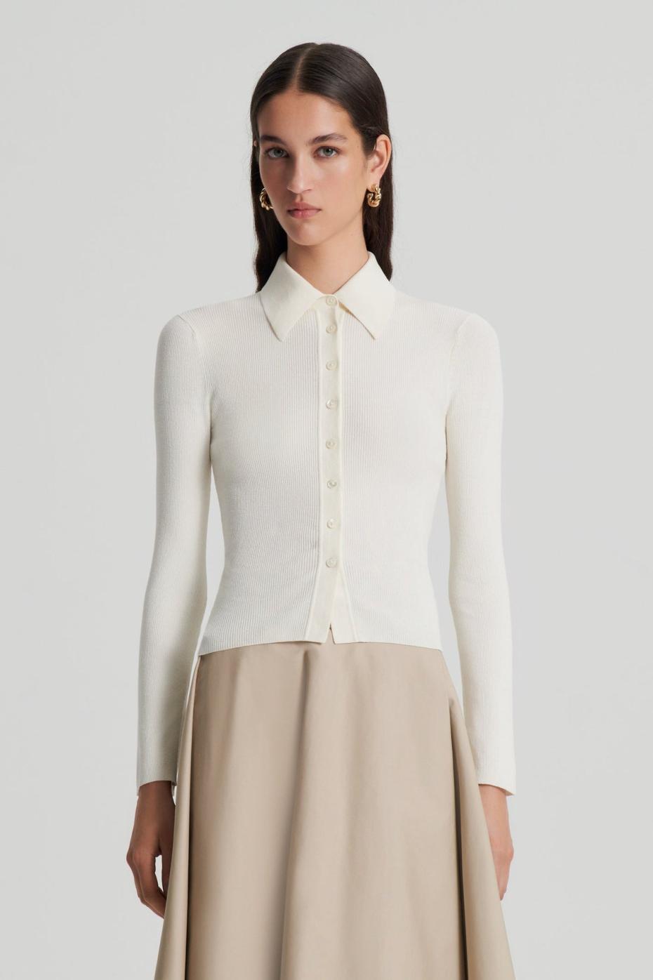 Knitwear | Women Scanlan Theodore KNIT SHIRT Cream