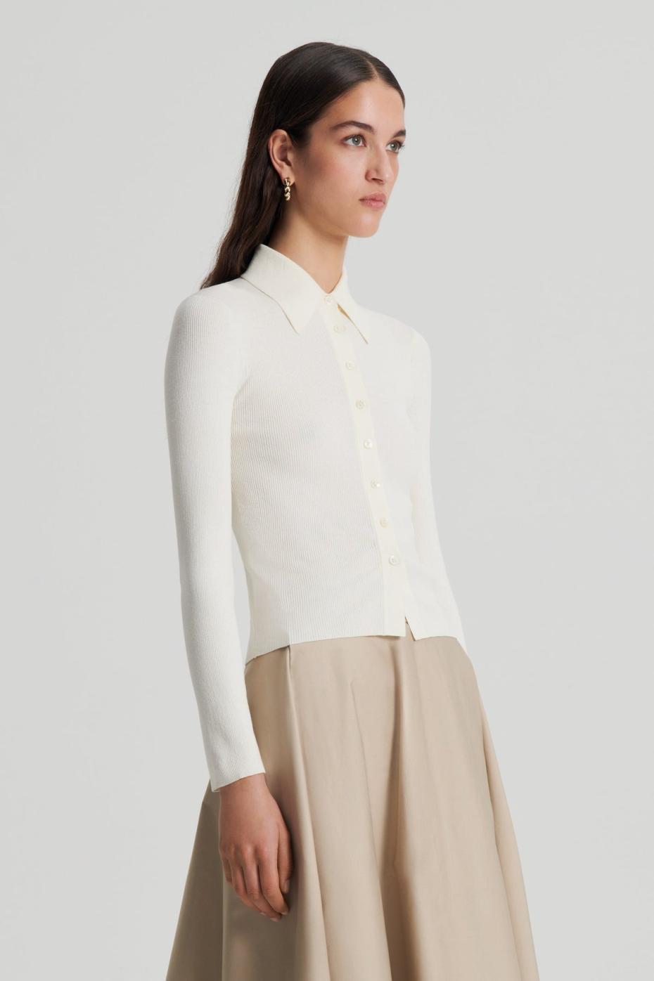 Knitwear | Women Scanlan Theodore KNIT SHIRT Cream