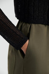 Knitwear | Women Scanlan Theodore METALLIC KNIT CROP CARDIGAN Black