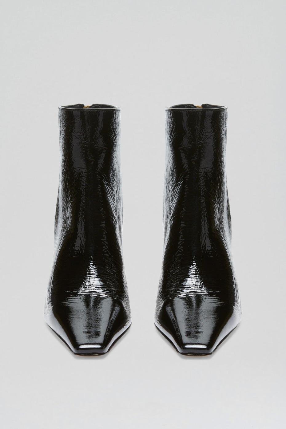 Leather | Women Scanlan Theodore CRINKLE LEATHER ANKLE BOOT 7.5 Black