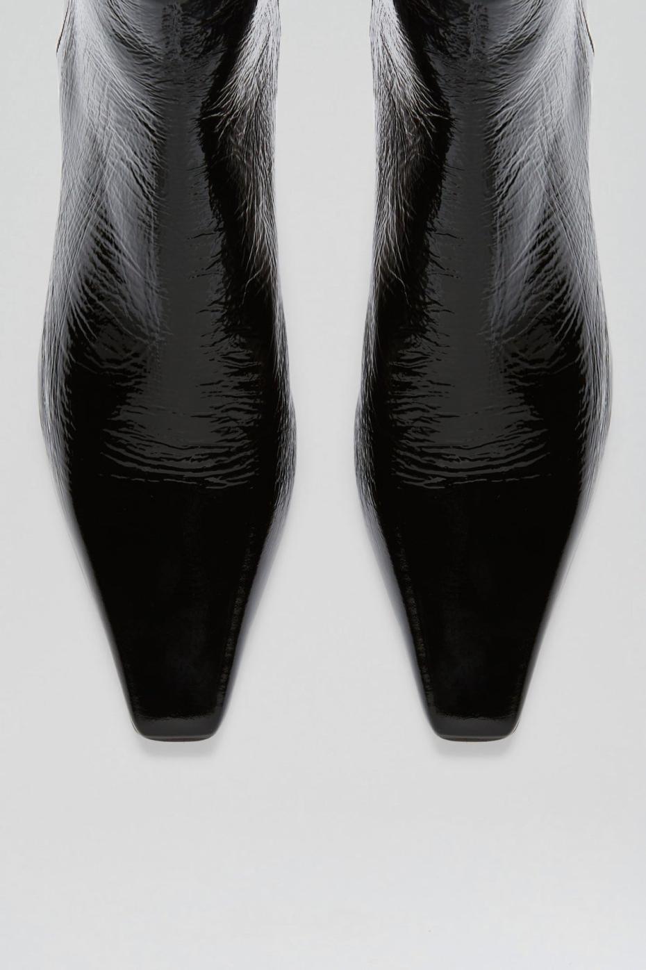 Leather | Women Scanlan Theodore CRINKLE LEATHER ANKLE BOOT 7.5 Black