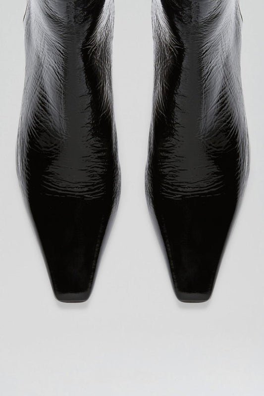 Leather | Women Scanlan Theodore CRINKLE LEATHER ANKLE BOOT 7.5 Black