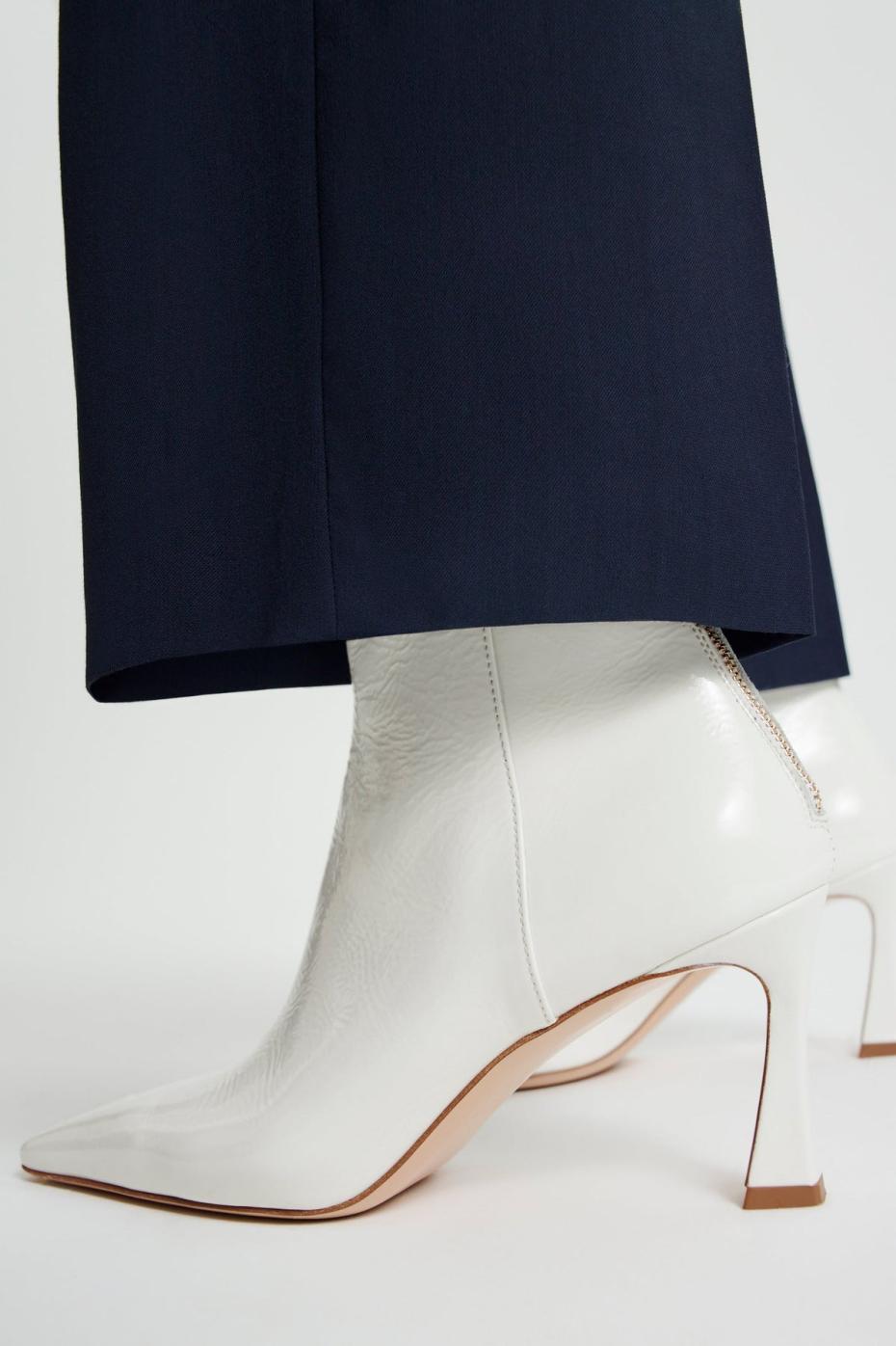 Leather | Women Scanlan Theodore CRINKLE LEATHER ANKLE BOOT 7.5 White