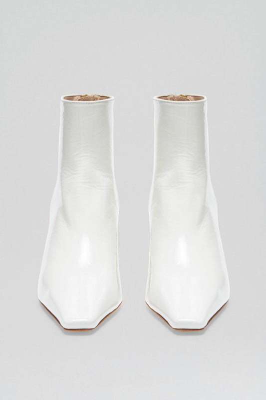 Leather | Women Scanlan Theodore CRINKLE LEATHER ANKLE BOOT 7.5 White