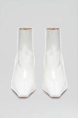 Leather | Women Scanlan Theodore CRINKLE LEATHER ANKLE BOOT 7.5 White