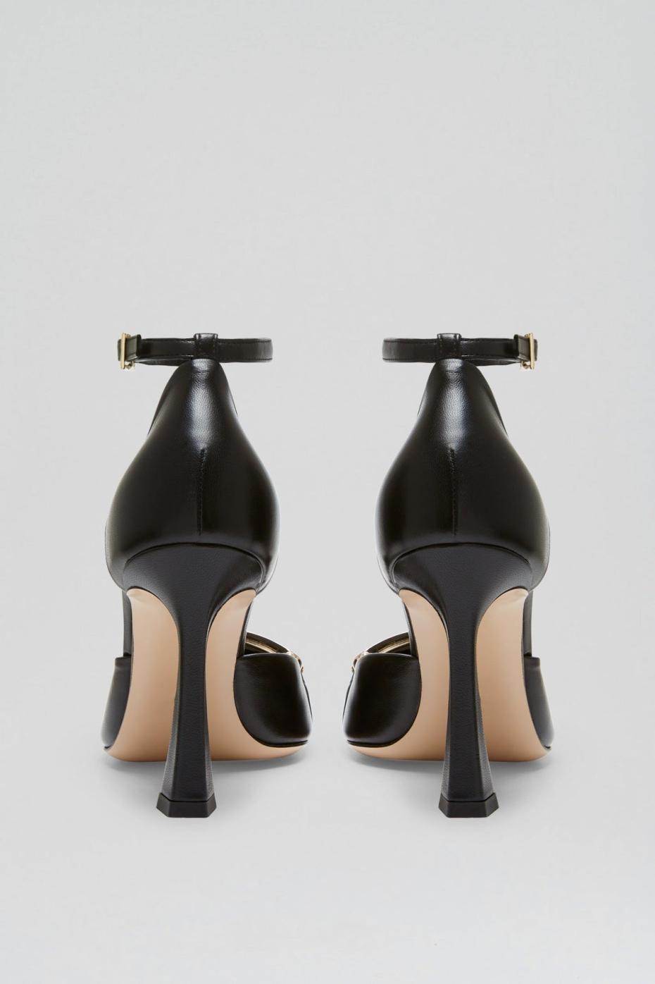 Leather | Women Scanlan Theodore GOLD TRIM PUMP 9.5 Black