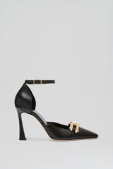 Leather | Women Scanlan Theodore GOLD TRIM PUMP 9.5 Black