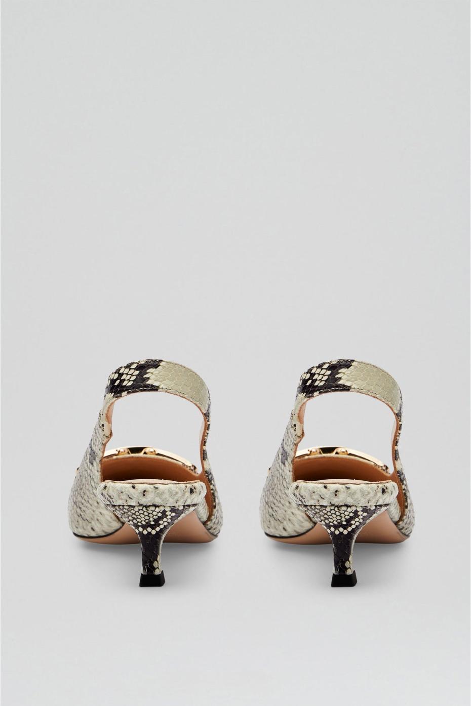 Leather | Women Scanlan Theodore GOLD TRIM SLINGBACK 4.5 Stone