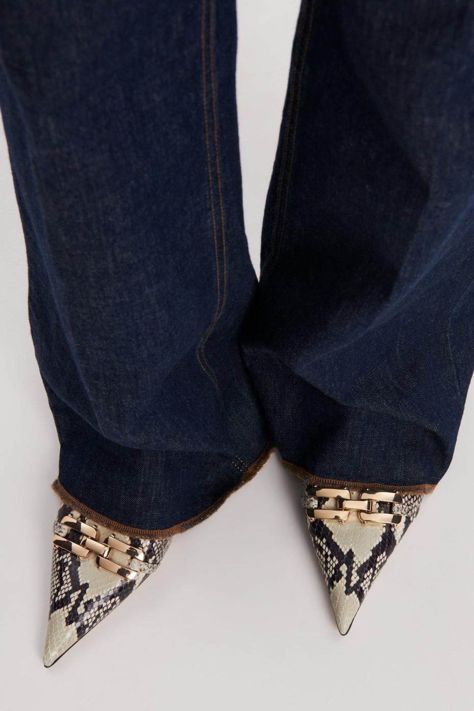 Leather | Women Scanlan Theodore GOLD TRIM SLINGBACK 4.5 Stone