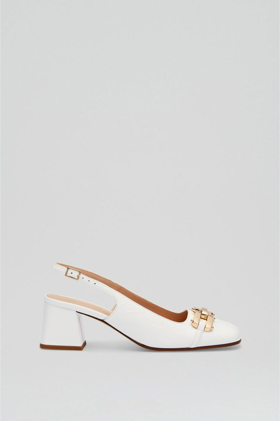 Leather | Women Scanlan Theodore GOLD TRIM SLINGBACK 5.5 White