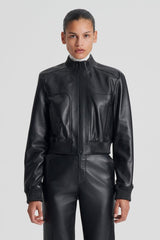 Leather | Women Scanlan Theodore LEATHER BOMBER Black