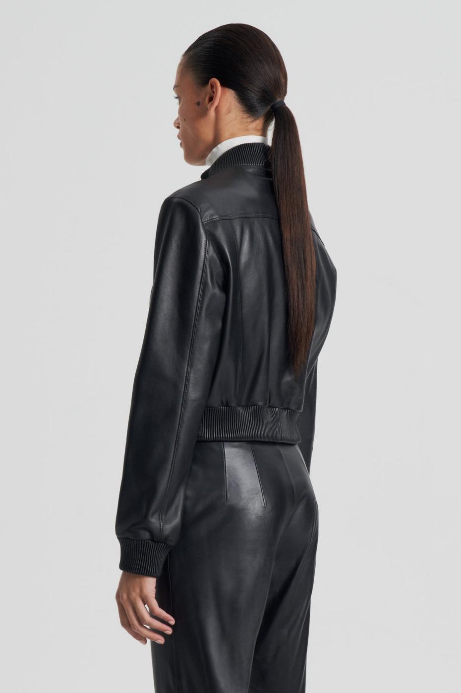 Leather | Women Scanlan Theodore LEATHER BOMBER Black