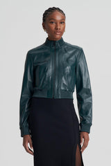 Leather | Women Scanlan Theodore LEATHER BOMBER Dark.green