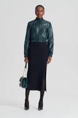 Leather | Women Scanlan Theodore LEATHER BOMBER Dark.green