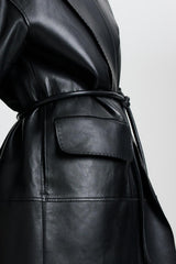 Leather | Women Scanlan Theodore LEATHER BONDED TRENCH Black